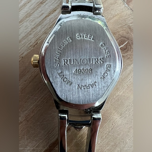 Rumours Ladies Watch Two Tone Bracelet Dark Gray Dial Gold Hands Markers - Picture 7 of 12